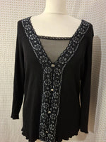 Blouse noir brillante Anne Weyburn - 5XL - 50