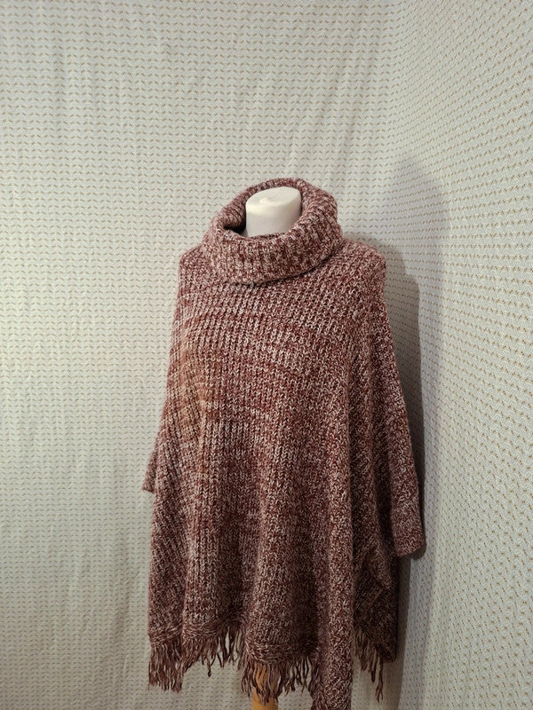 Poncho rouge et blanc Kiabi - Taille M - 38