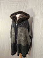 Poncho noir et gris Zara - Taille S - 36
