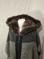 Poncho noir et gris Zara - Taille S - 36