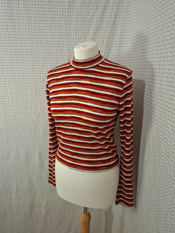 Top rayé orange et rouge FB Sister - Taille M - 38