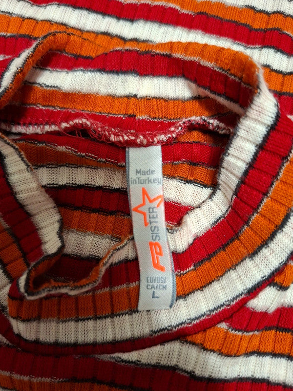 Top rayé orange et rouge FB Sister - Taille M - 38