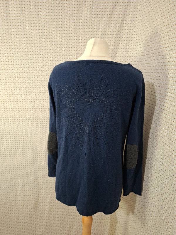 Pull col V bleu Best Mountain - Taille M - 38