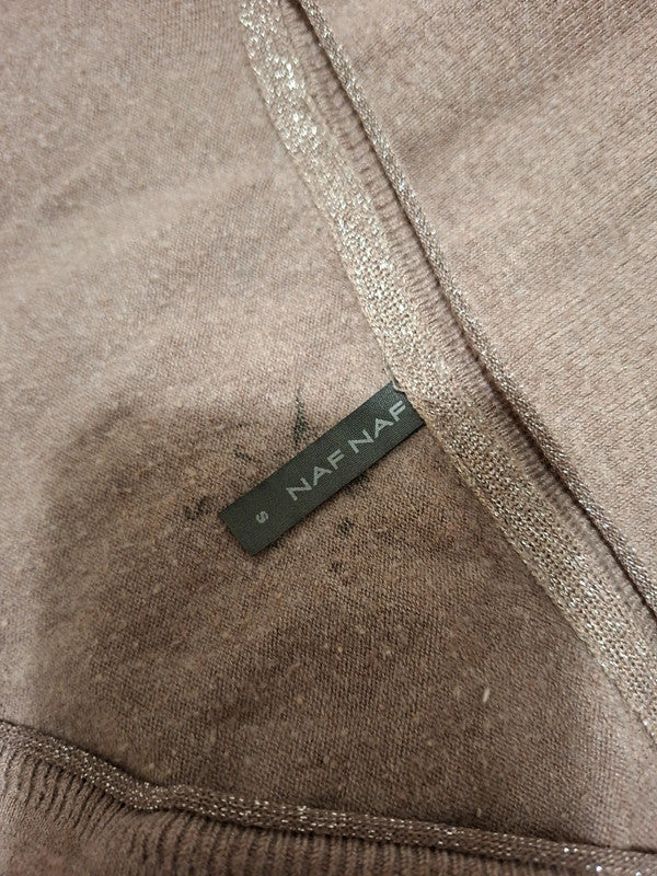 Blouse marron col V Naf Naf - Taille S - 36