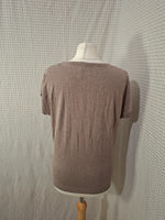 Blouse marron col V Naf Naf - Taille S - 36