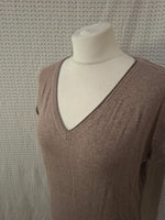 Blouse marron col V Naf Naf - Taille S - 36