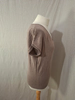 Blouse marron col V Naf Naf - Taille S - 36