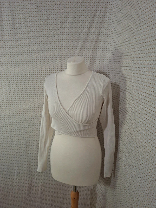 Top blanc Stradivarius - Taille S - 36