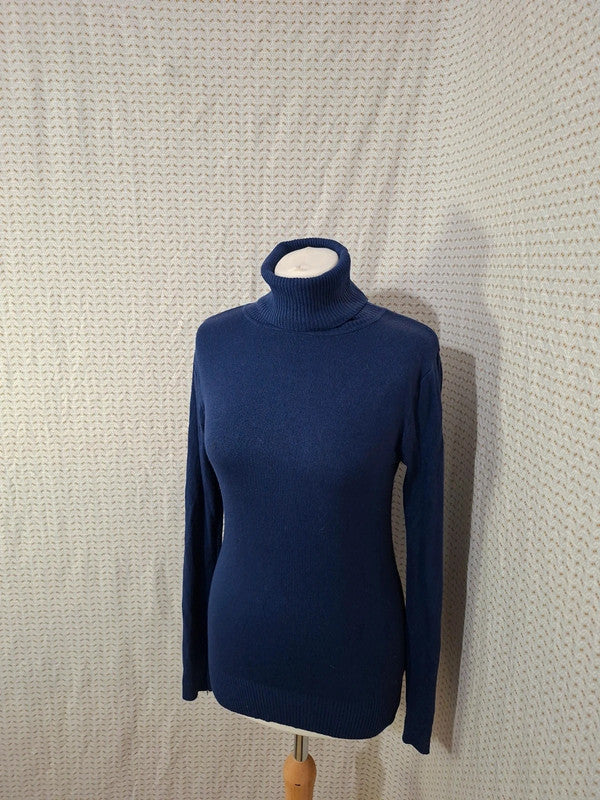 Pull col roulé bleu marine Moda Impresion - XL - 42