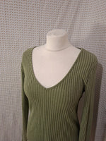 Pull col V kaki Dream Valley - Taille S - 36