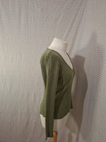 Pull col V kaki Dream Valley - Taille S - 36