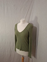 Pull col V kaki Dream Valley - Taille S - 36