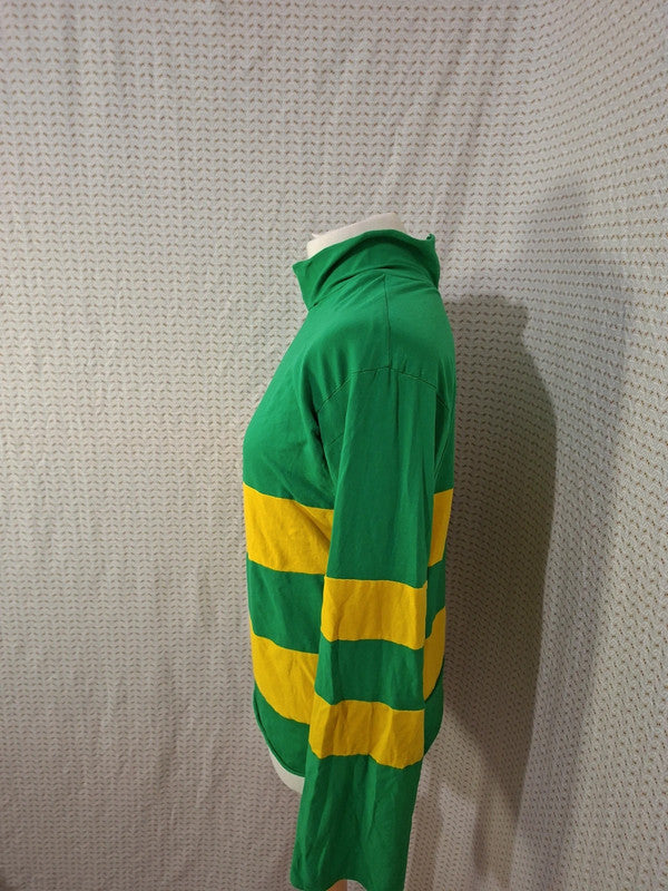 Pull col roulé jaune et vert - marque inconnue - Taille M - 38