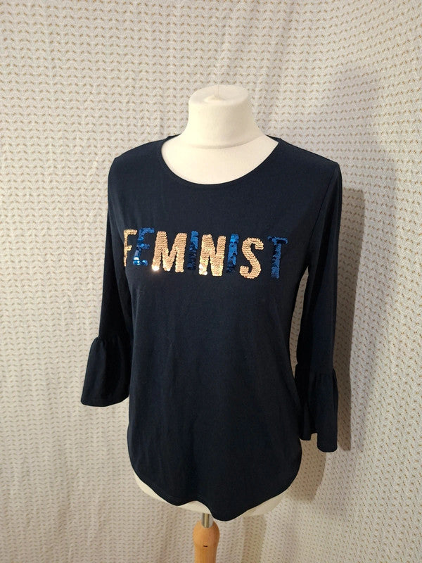 Blouse bleu marine brillante Kiabi - Taille M - 38