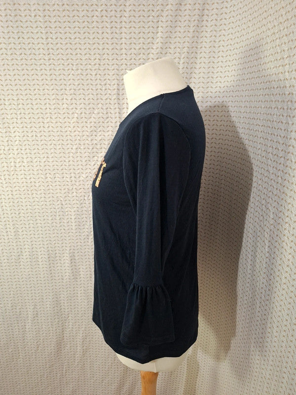 Blouse bleu marine brillante Kiabi - Taille M - 38