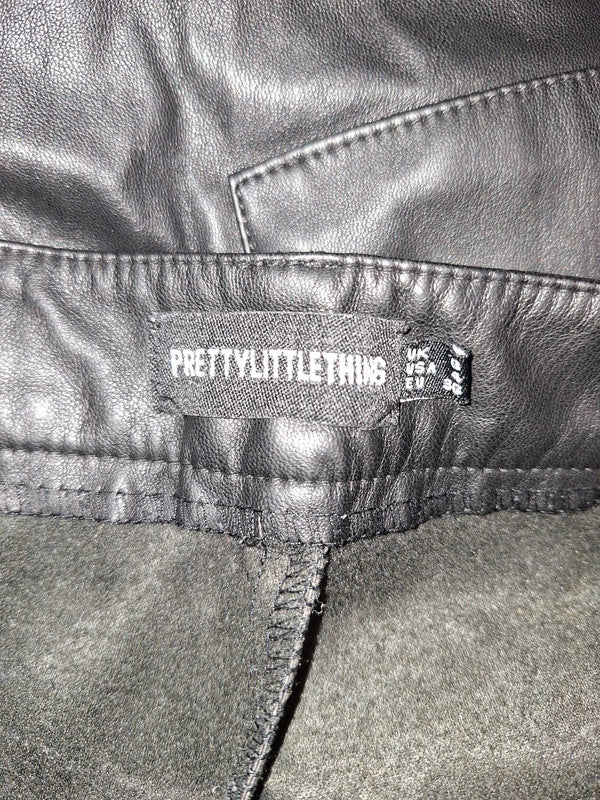 Pantalon simili cuir noir Prettylittlething - Taille S - 36