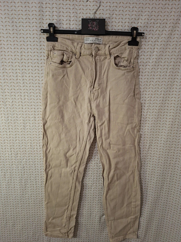 Pantalon crème Stradivarius - Taille L - 40