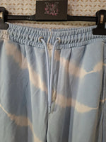 Pantalon bleu et blanc Bershka - Taille S - 36