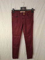 Jeans rouge bordeaux Zara - Taille S - 36