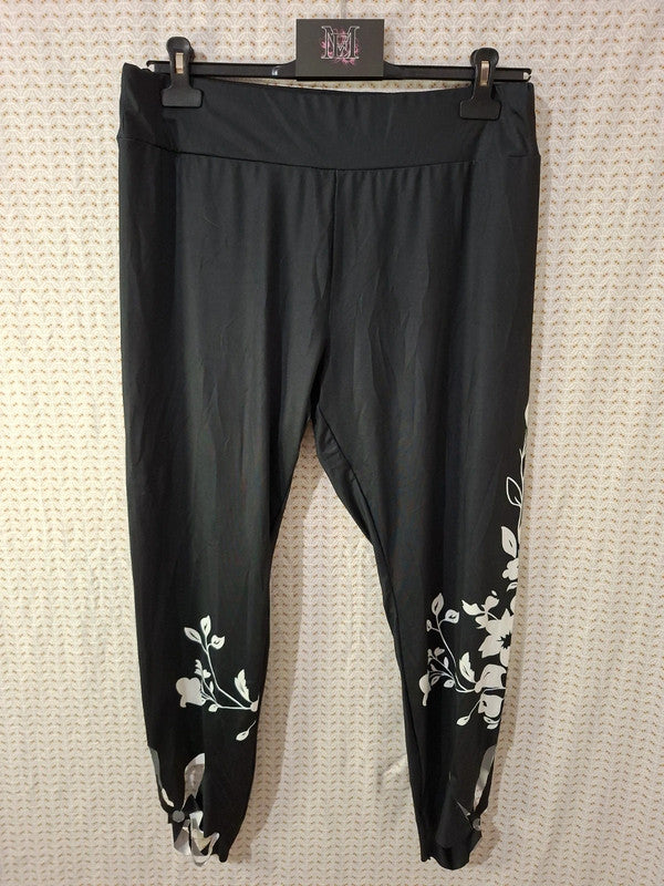 Pantalon noir fleurie Emery Rose - Taille 2XL - 44