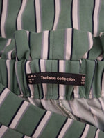 Pantalon rayé vert Zara - Taille L - 40