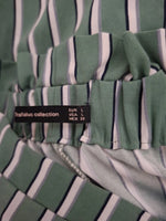 Pantalon rayé vert Zara - Taille L - 40