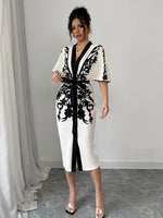 Robe midi kimono à imprimé floral #Paris