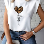 Haut blanc avec imprimé cœur léopard #collection Monaco