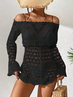 Robe a-line épaules dénudées en crochet #collection MONACO 2025