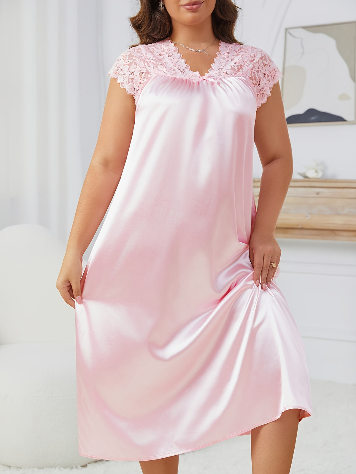Robe de chambre satinée élégante