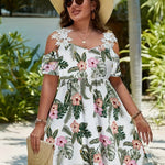 Robe grande taille à fleurs avec volants