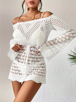 Robe a-line épaules dénudées en crochet #collection MONACO 2025