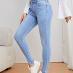 Jean skinny décontracté bleu clair