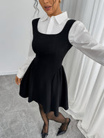 Robe noire élégante fit and flare#collection Paris