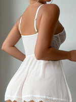 Ensemble lingerie dentelle & résille blanc & noir