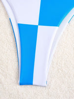 Maillot de bain 2 pièces bleu & blanc