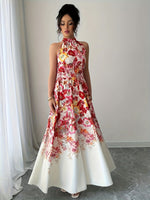 Robe longue élégante à imprimé fleuri