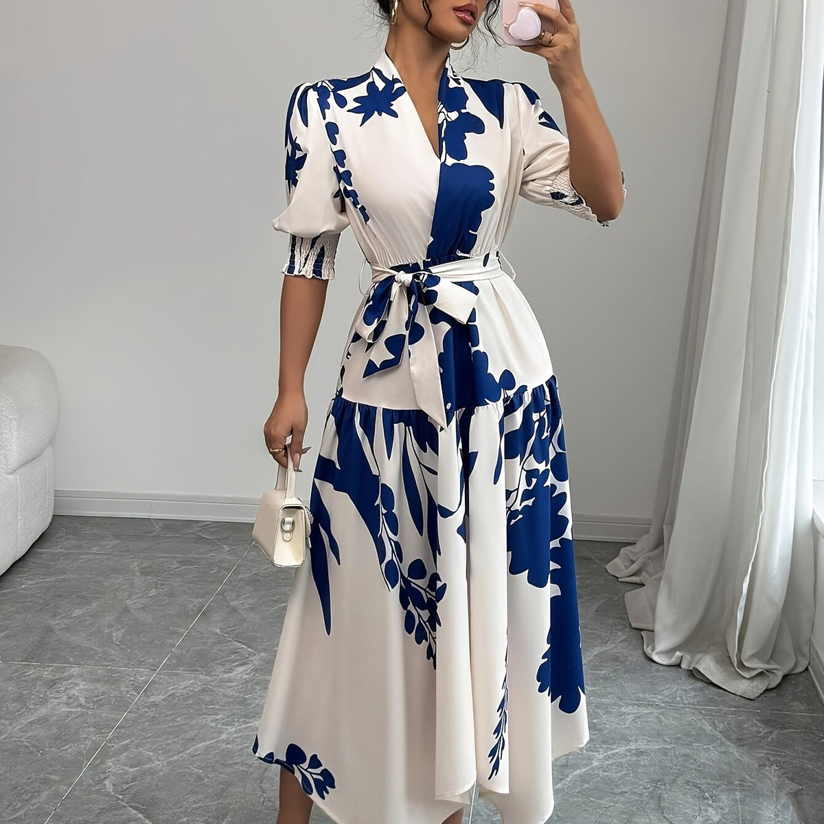 Robe portefeuille fleurie élégante #Paris