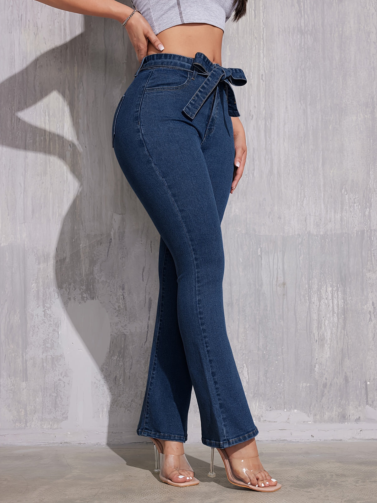 Jeans flare en denim stretch