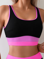 Maillot de bain 2 pièces avec haut à bretelles et couleurs contrastées