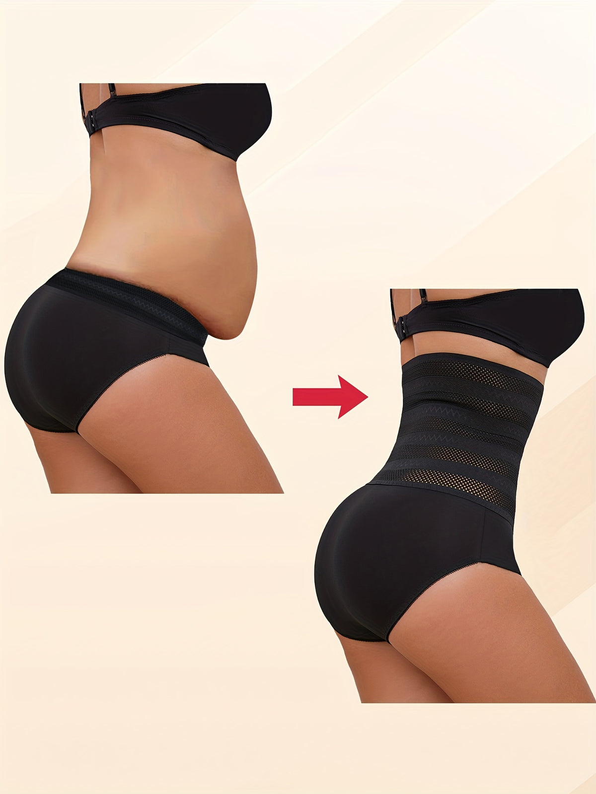 Culotte gainante noir taille haute – effet ventre plat