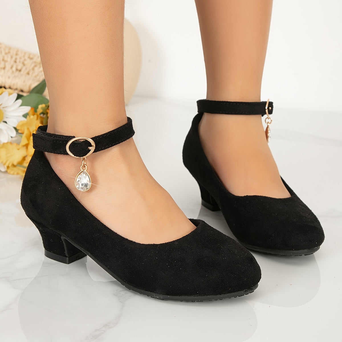 Escarpins princesses noirs avec perles