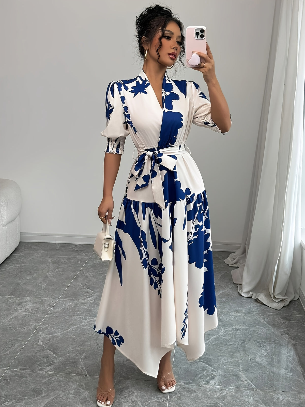 Robe portefeuille fleurie élégante #Paris