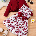 Ensemble romantique bleu floral pour fille