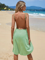 Robe de plage dos nu à bretelles spaghetti #collection MONACO 2025