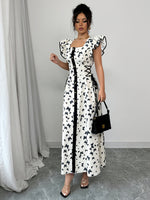 Robe élégante à imprimé papillon #Paris