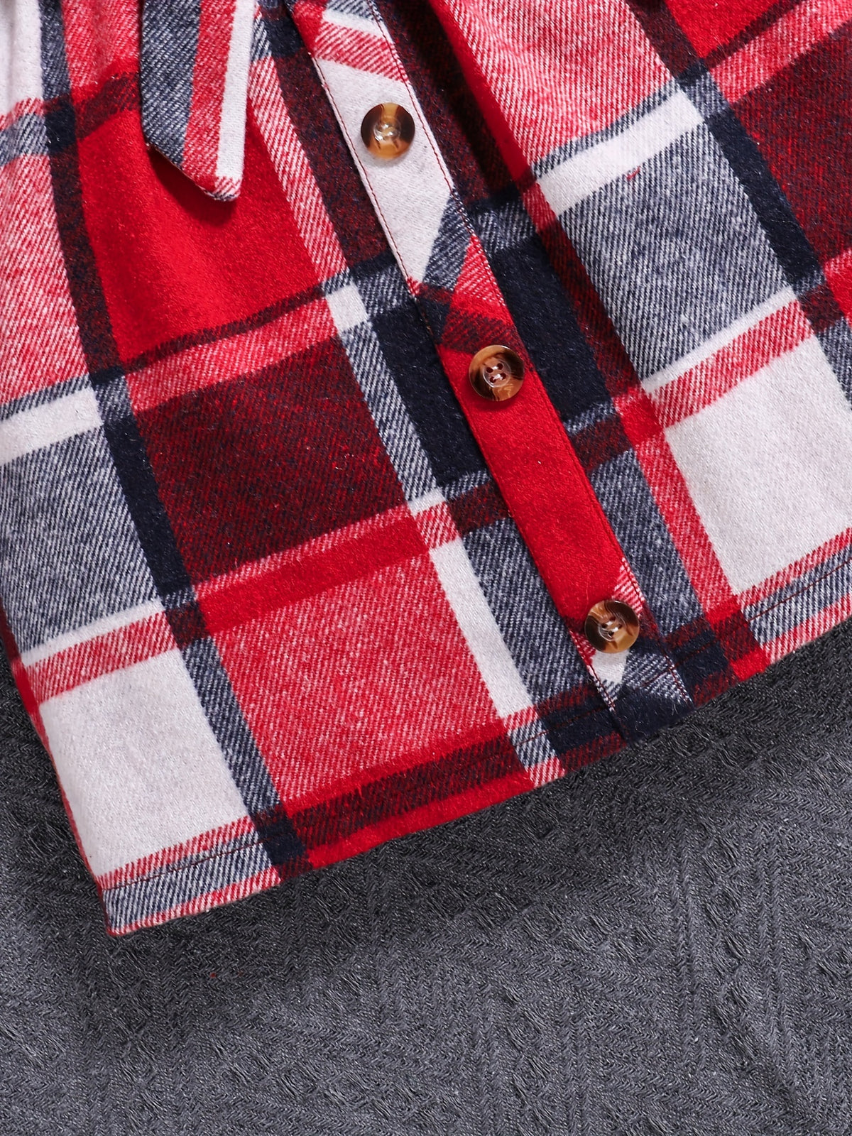 Ensemble élégant à carreaux pour fille 3pcs