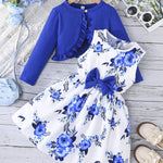 Ensemble fille : robe à bretelles avec nœud
