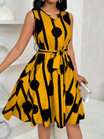 Robe élégante à imprimé géométrique #collection Monaco