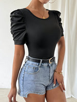 T-shirt ajusté élégant avec nœud au dos #Paris